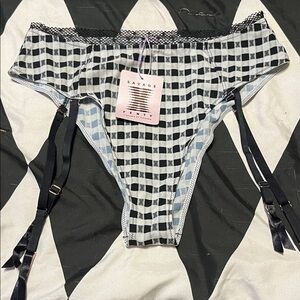 Savage X Fenty Black and White Checkered Lingerie